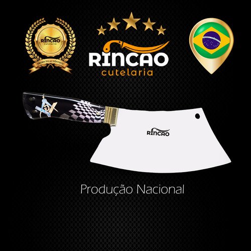 Cutelo Artesanal 8 Polegadas Aço Inox Maçonaria - Imagem 7