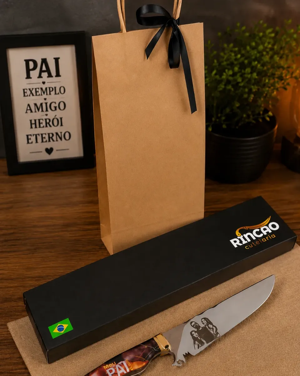 Faca Churrasco Artesanal Inox 10 Polegadas Dia dos Pais - Imagem 6