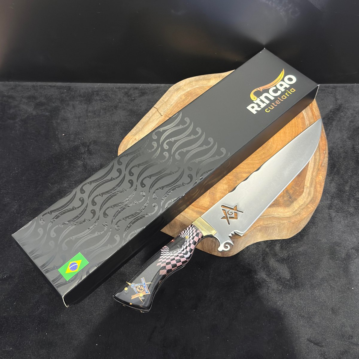 Faca Churrasco Artesanal 10 Polegadas Inox Maçom - Imagem 2