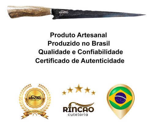 Faca Javalizeira 12 polegadas Aço Carbono 1070 Madeira - Imagem 3