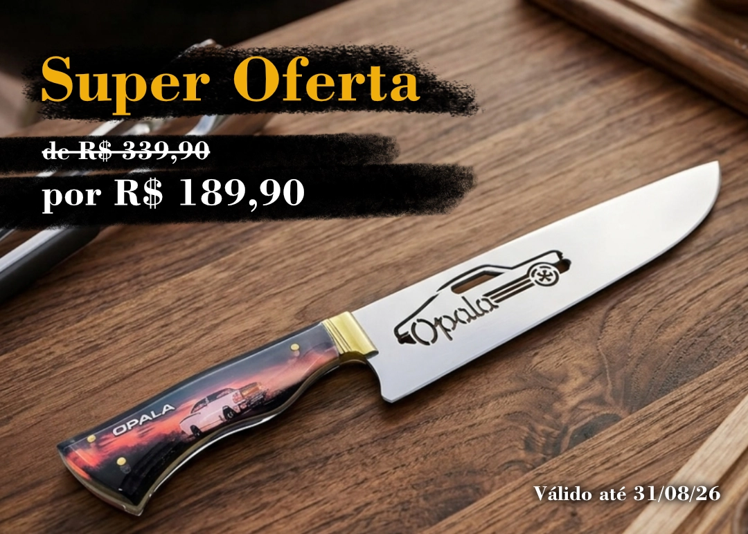 Promoção faca artesanal opala