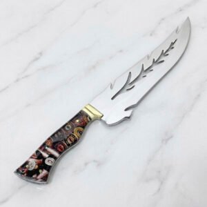 Faca Churrasco Artesanal 10 Polegadas Aço Inox Folha Capsula 12